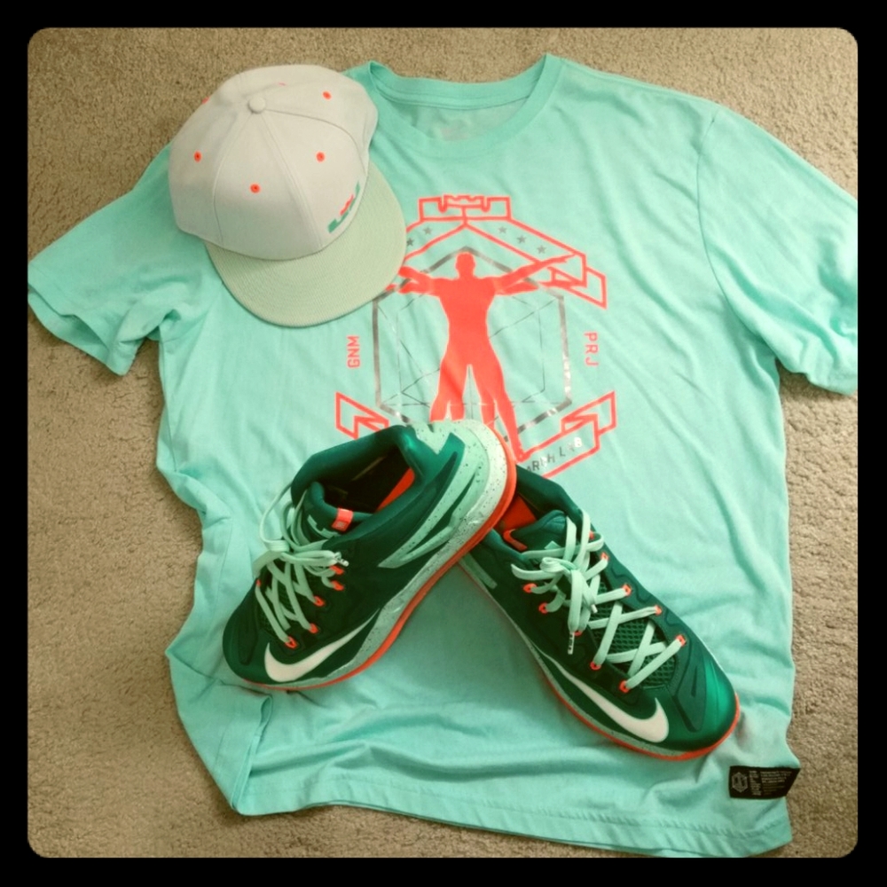 Lebron Shoes, Shirt, & Hat worn once